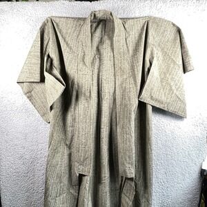 Vintage Japanese Silk Tsumugi Kimono‎ Olive Khaki Fabric